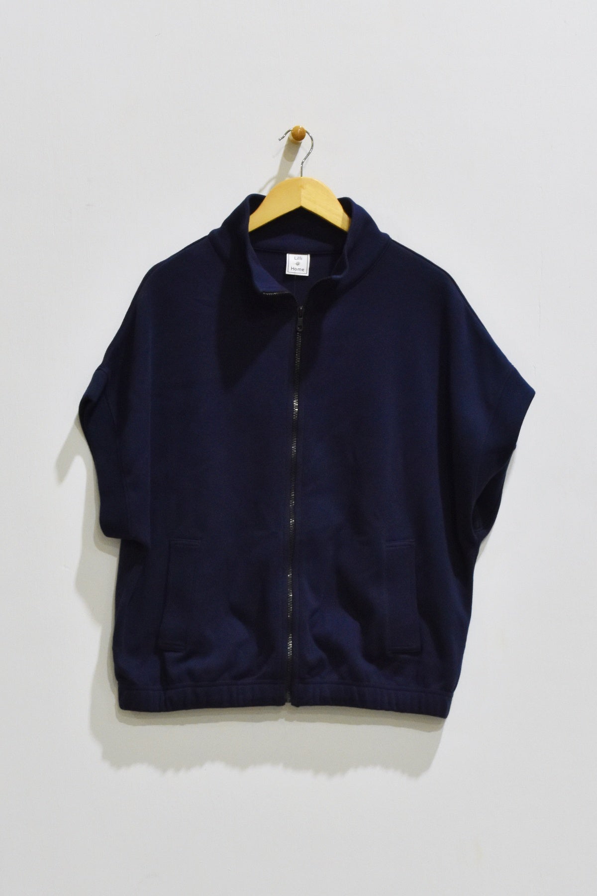 Elastic Sleeve Boxy Zip Jacket