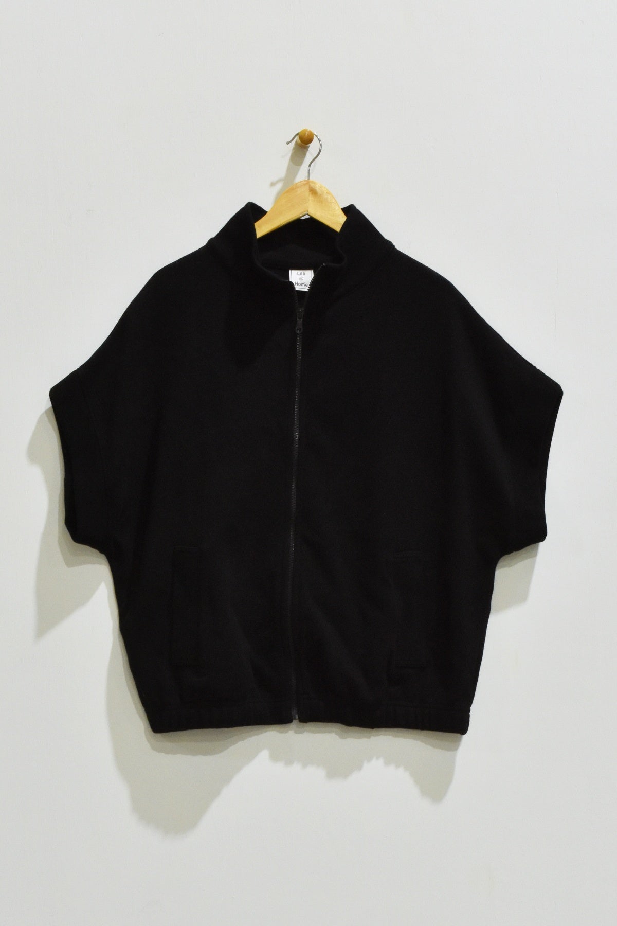 Elastic Sleeve Boxy Zip Jacket
