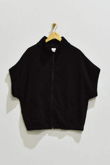 Elastic Sleeve Boxy Zip Jacket