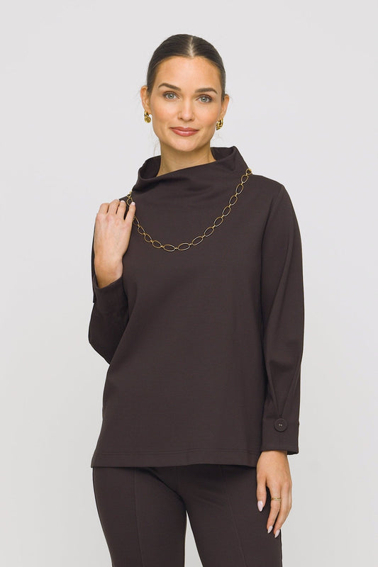 28" Funnel Neck Ponte Tunic
