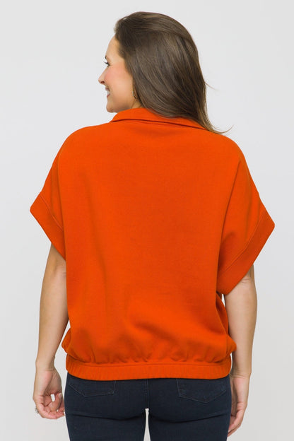 Elastic Sleeve Boxy Zip Jacket