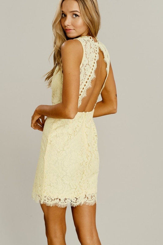 Yellow Crochet Lace Dress